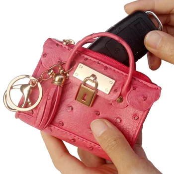 Модный Портативный кошелек с кисточками, Страусиный узор, сумка для ключей, Мини-сумочка, Кукольная ювелирная сумка, сумка для губной помады