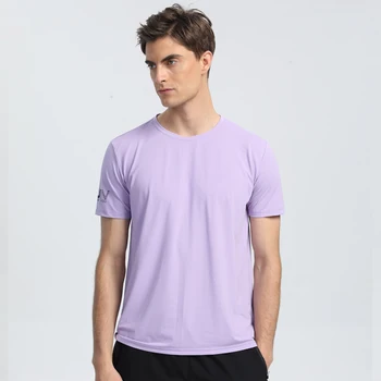 Мужская спортивная футболка для фитнеса с короткими рукавами, быстросохнущая дышащая спортивная одежда для бега, прогулок, повседневный топ унисекс