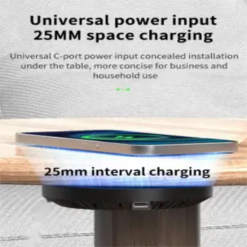 Невидимое беспроводное зарядное устройство 40 мм под столом, Qi-совместимое зарядное устройство, Мебельный стол, беспроводная зарядная станция для iPhone 14/13/12