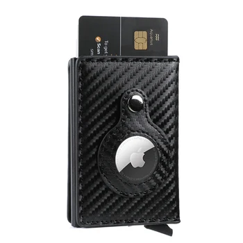 Новое углеродное волокно для Apple Airtag Wallet Men Business ID, держатель кредитной карты, Rfid Тонкий Противоскользящий Airtag Slide Wallet, Прямая поставка
