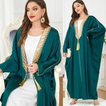 Оптовый источник внешней торговли для женщин с Ближнего Востока, мусульманское платье с длинными рукавами в европейском и американском стиле, осенняя одежда