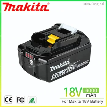 Оригинальный аккумулятор Makita Емкостью 6,0 Ач 18 В Использует литий ионный светодиод вместо LXT BL1860B BL1860 BL1850 Для зарядки электроинструментов