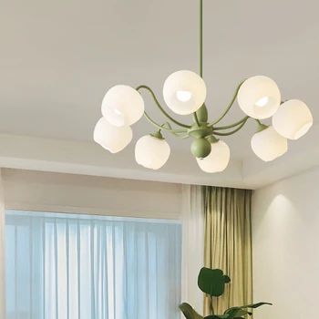 подвесной светильник для гостиной, кремовый стиль, роскошный ресторан, домашнее использование, 2023 новая поддержка голосового управления Xiaoai Tmall