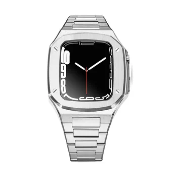 Подходящий ремешок из нержавеющей стали для часов Apple Watch, Защитная крышка Apple, модификация металлического корпуса Iwatch7/6/5/4/ se