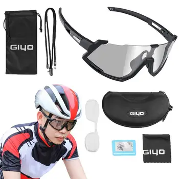 Поляризованные велосипедные солнцезащитные очки С изменяющими цвет линзами, солнцезащитные очки в близорукой оправе, спортивные очки, подходящие для большинства форм лица мужчин