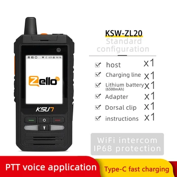 Рация Телефон Приложение Zello Сеть 4G Мобильное радио Дальность действия 100 Миль Ручной смартфон WiFi Камера GPS Экран Android