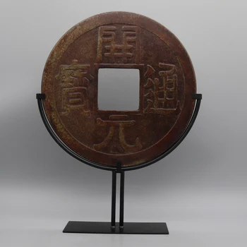 Резьба по нефритовому камню фэншуй, каменный диск, дисплей из камня фортюрн, круглый резной каменный диск с подставкой