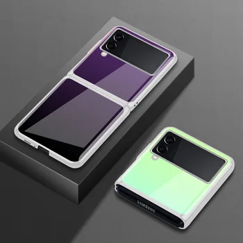 Роскошный Градиентный Чехол для телефона Samsung Z Flip3 Flip4 Case из Ультратонкого Закаленного Стекла, Противоударный Чехол для Galaxy Z Flip 3 4 Case