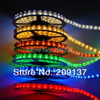 Светодиодная лента 5050 SMD 12V гибкий светильник 60LED/m, 5m 300LED, водонепроницаемый, Белый, Белый теплый, Синий, Зеленый, Красный, Желтый