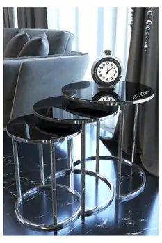 Серебристый металлический журнальный столик Черное небьющееся зеркало Современный роскошный журнальный столик Zigon в скандинавском стиле 1. Качество
