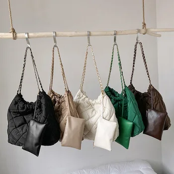 Сумка-тоут большой емкости Lingge, модная женская сумка, персонализированная простая корейская женская сумка на одно плечо