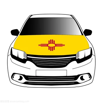 Флаги Нью-Мексико 3,3x5ft /5x7ft из 100% полиэстера, баннер на капоте автомобиля с усовершенствованной сублимационной печатью, флаг на крышке автомобиля + треугольная застежка