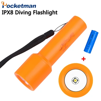 Фонарик для дайвинга светодиодный фонарь для подводного плавания Водонепроницаемый Подводный Профессиональный погружной фонарь для дайвинга